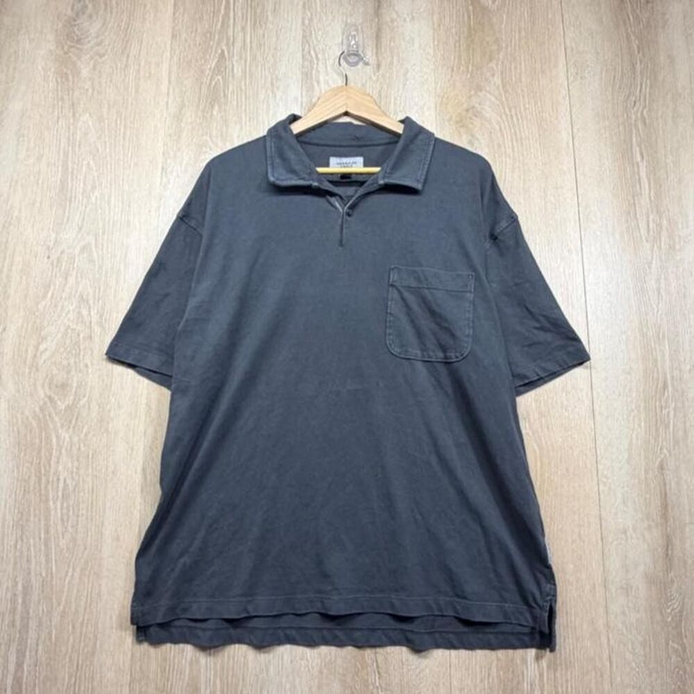 American-eagle Men's Grey and Black Polo-shirts